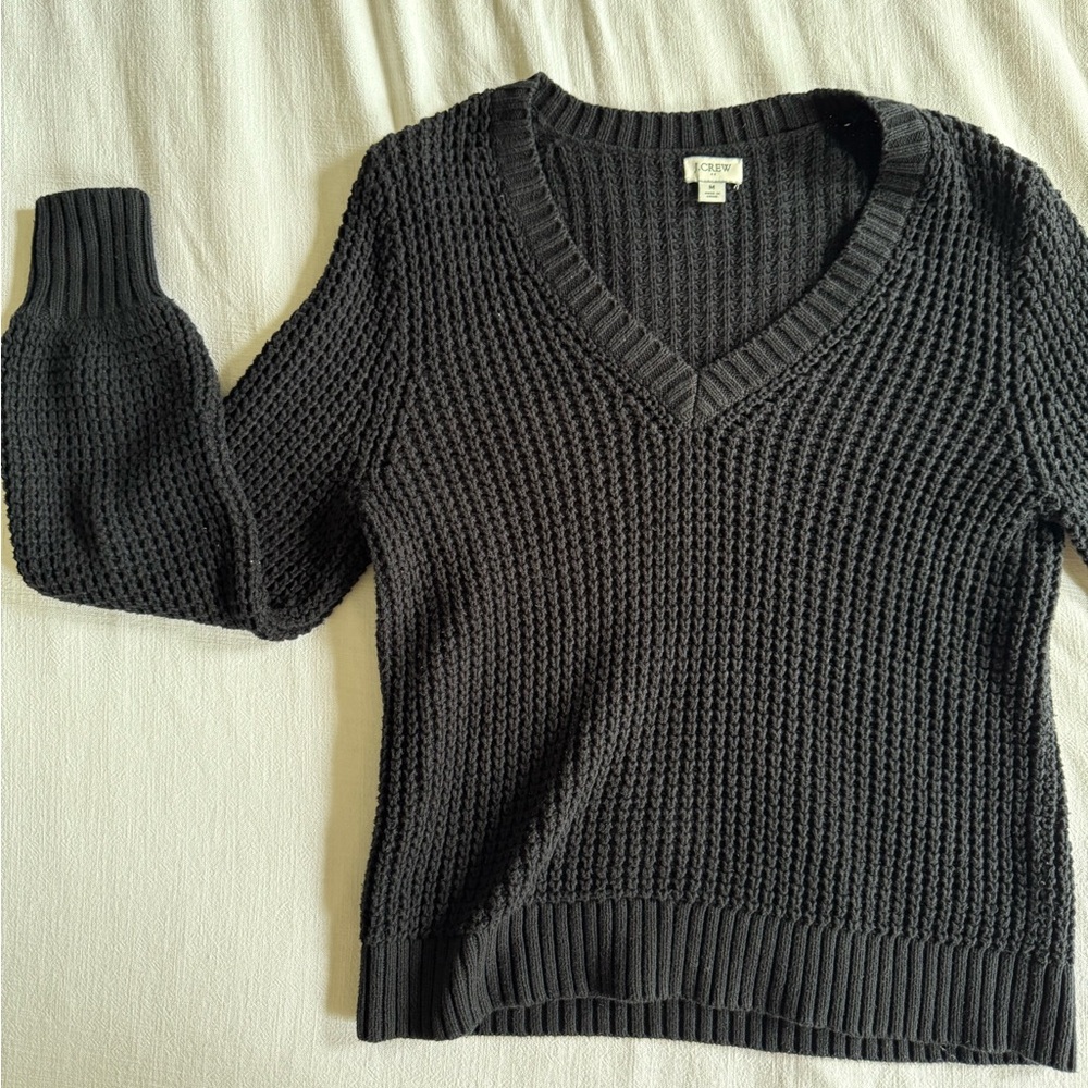 J. Crew Black V-Neck Sweater